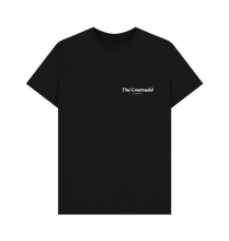 Load image into Gallery viewer, Black Unisex Small White Logo T-Shirt