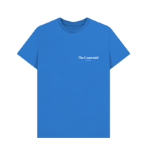 Load image into Gallery viewer, Bright Blue Unisex Small White Logo T-Shirt