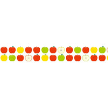 Load image into Gallery viewer, Pattern of colorful apples in a row on a white background