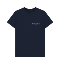 Load image into Gallery viewer, Navy Blue Unisex Baby Blue Small Logo T-Shirt