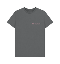 Load image into Gallery viewer, Slate Grey Unisex Small Pink Logo T-Shirt