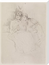 Load image into Gallery viewer, Berthe Morisot Drawing, with Her Daughter, 1889