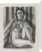 Load image into Gallery viewer, Seated nude woman, with tulle blouse