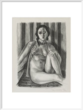 Load image into Gallery viewer, Seated nude woman, with tulle blouse