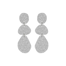 Load image into Gallery viewer, Triple Glitter Drop Earrings Silver