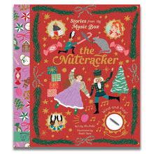Load image into Gallery viewer, Book cover of 'The Nutcracker' with festive illustrations on a red background