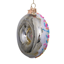 Load image into Gallery viewer, Ornament Glass White Donut with Sprinkles
