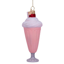 Load image into Gallery viewer, Decorative glass ice cream sundae ornament on a white background

