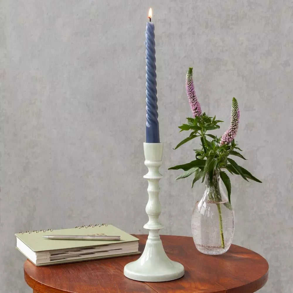 Enamel Candlestick Light Green