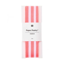 Load image into Gallery viewer, Ribbon Pink Stripe Woven
