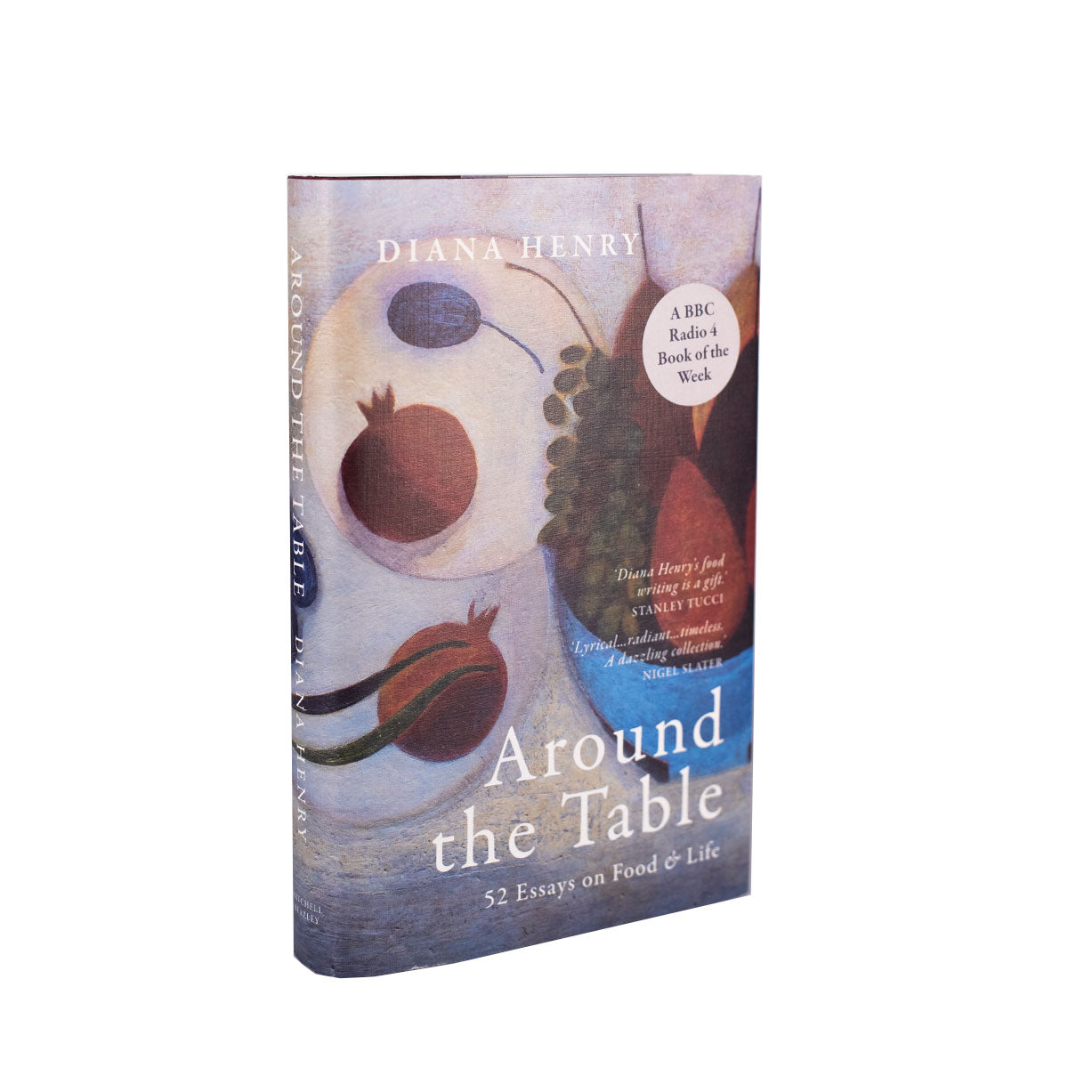 Book cover of abstract illustrations of food  'Around the Table' by Diana Henry on a white background