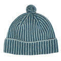 Stripe Pom Pom Beanie Teal Aqua