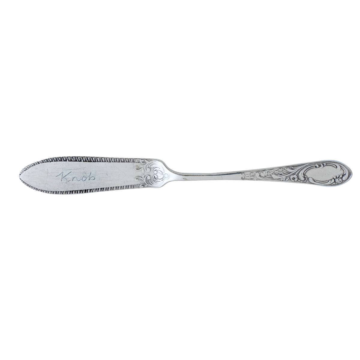 Vintage Butter Knife Hand Engraved Knob