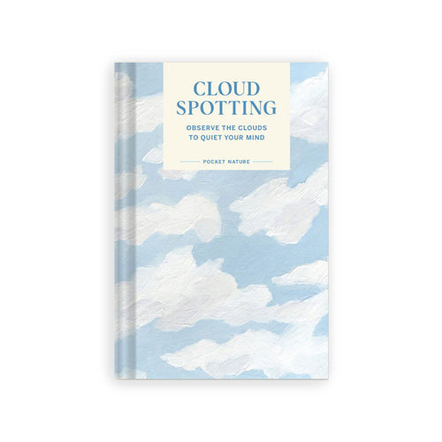 Book titled 'Cloud Spotting' with cloud pattern on cover