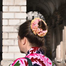 Load image into Gallery viewer, Yellow &amp; Pink Hair Scrunchie
