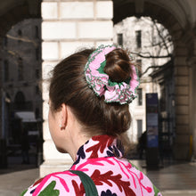 Load image into Gallery viewer, Green &amp; Pink Hair Scrunchie
