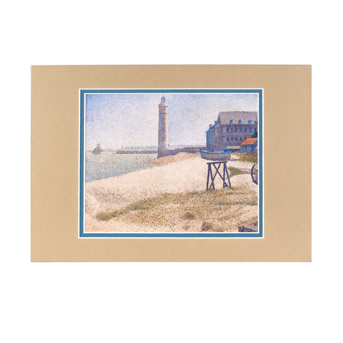Double Mounted Print A4 Seurat The Hospice and the Lighthouse at Honfleur