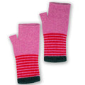 Fingerless Mittens Pink Red