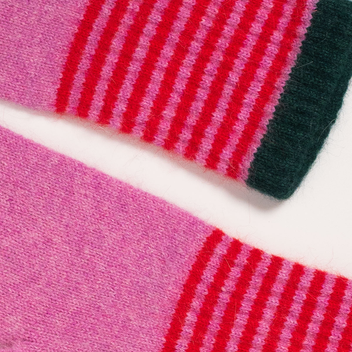 Fingerless Mittens Pink Red