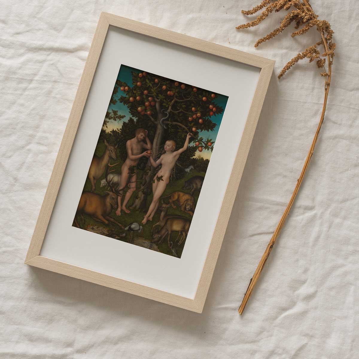 Print Board Lucas Cranach the Elder, Adam and Eve