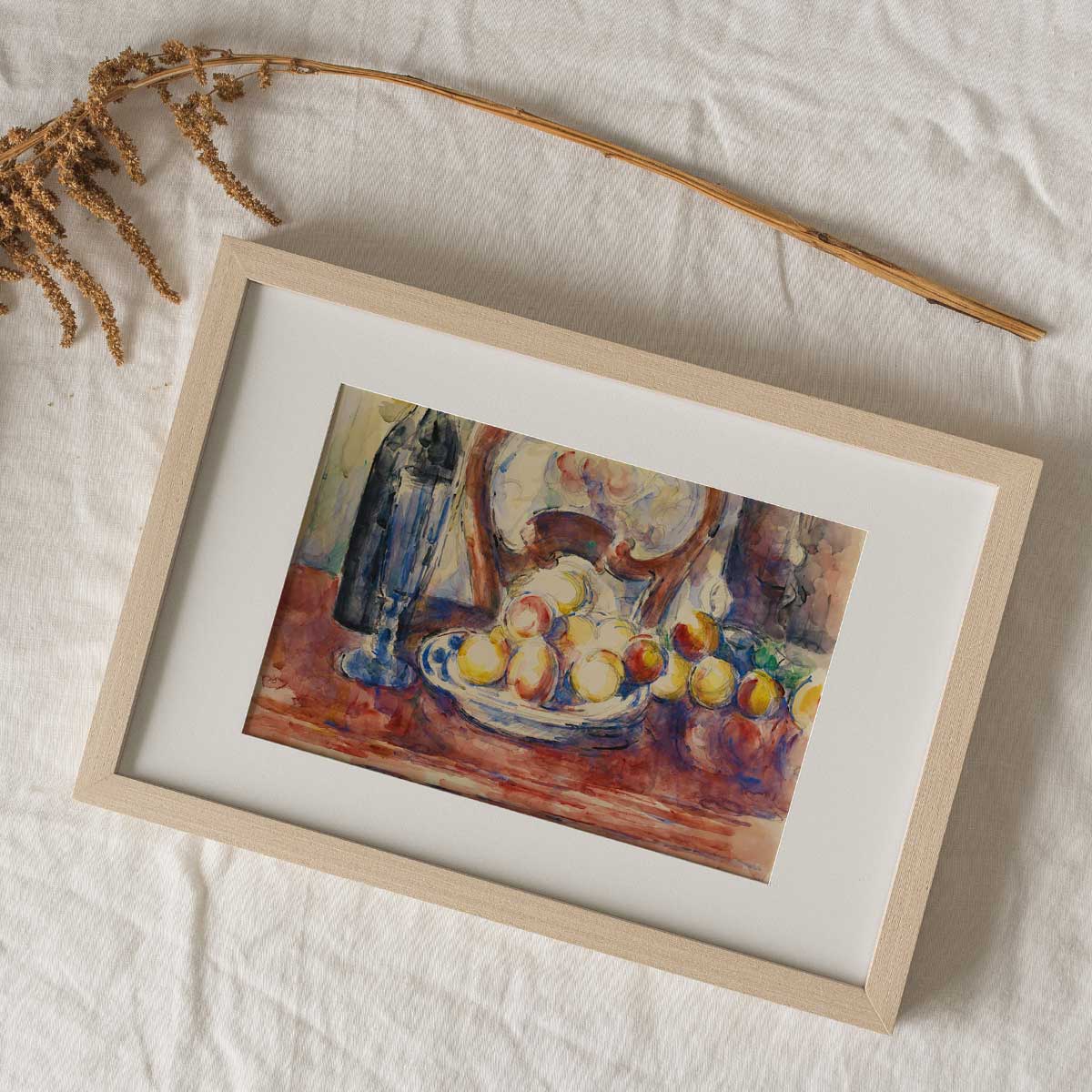 Print Board Paul Cezanne, Apples, Bottle and Chairback