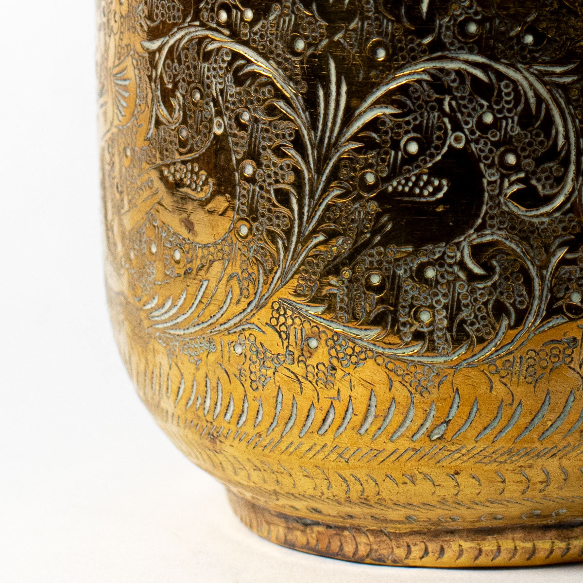 Antique Planter Engraved Brass
