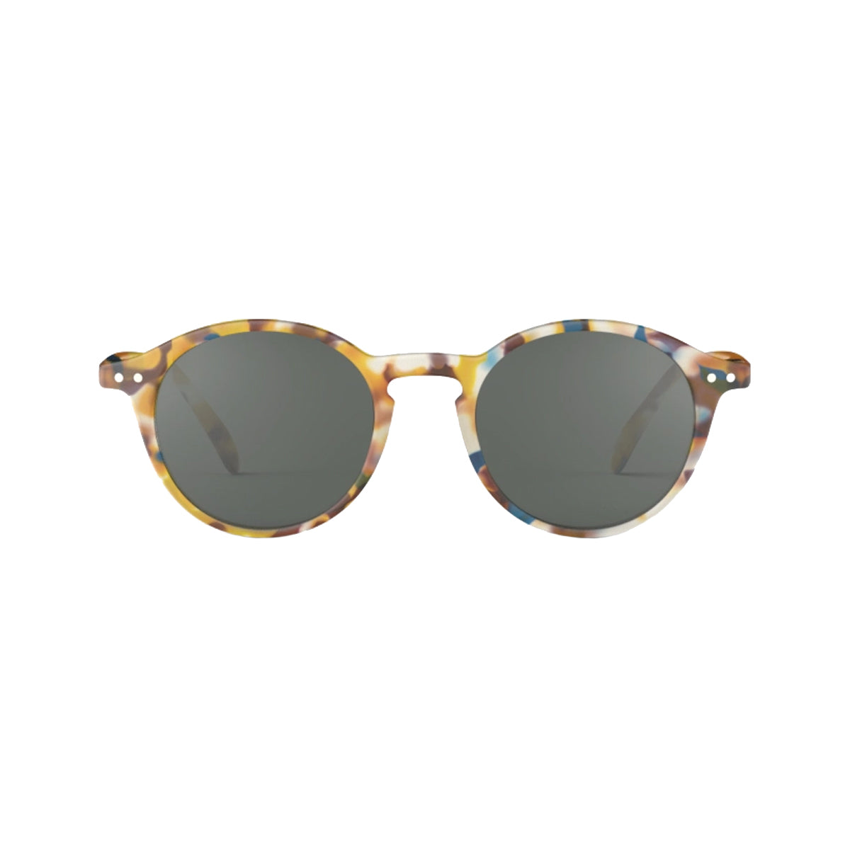 Sun Glasses Round D Blue Tortoise