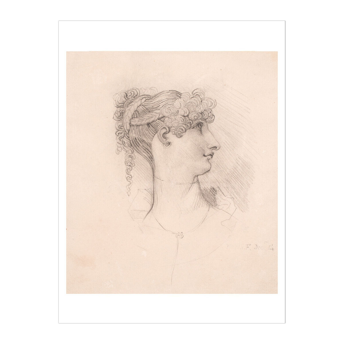 Lavinia de Irujo in profile, facing right