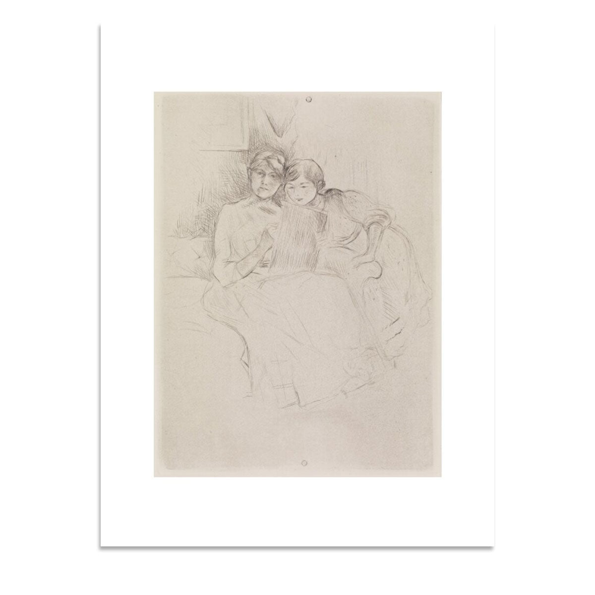 Berthe Morisot Drawing, with Her Daughter, 1889