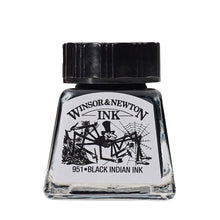 Load image into Gallery viewer, Winsor &amp; Newton ink bottle with black cap on a white background
