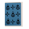 Card Lino Print Beltane Blessings Blue