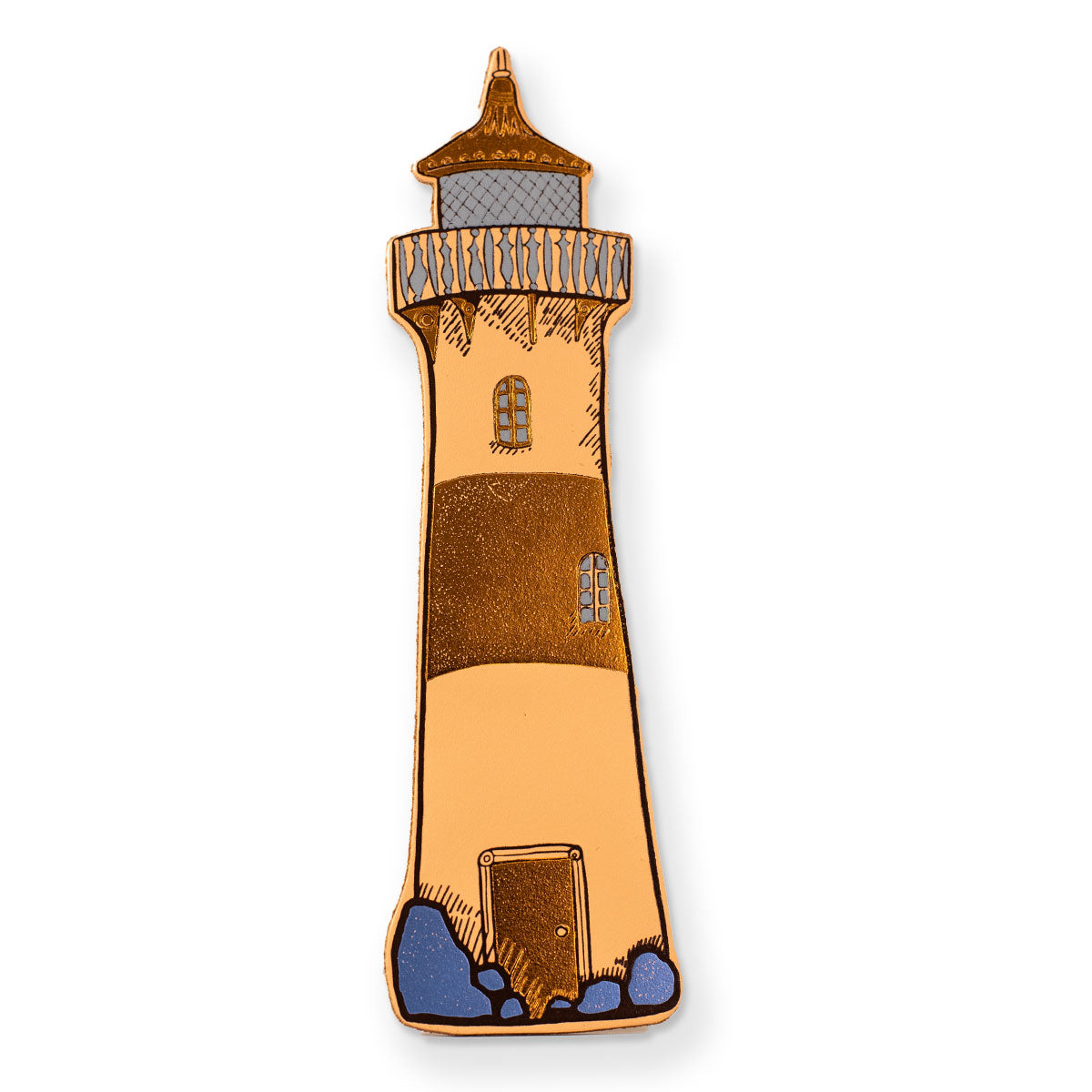 Bookmark Leather Lighthouse Brown