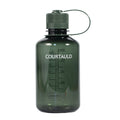 A dark green Courtauld Nectar 32 oz water bottle with a matching screw cap and carrying loop, shown on a plain white background.