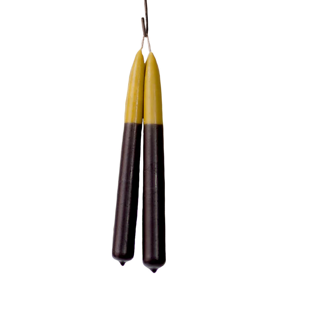 Dipped Dinner Candle Pair Cream & Black