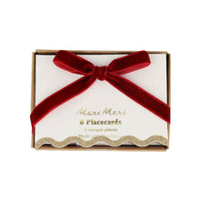 Load image into Gallery viewer, Box of Meri Meri placecards with a red ribbon on a white background
