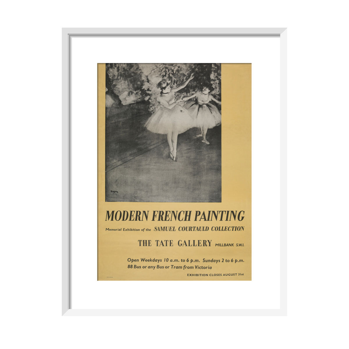 Poster for Modern French Painting: Samuel Courtauld Memorial Exhibition at the Tate Gallery, 1948