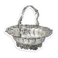 Cut Out Postcard Silver Basket