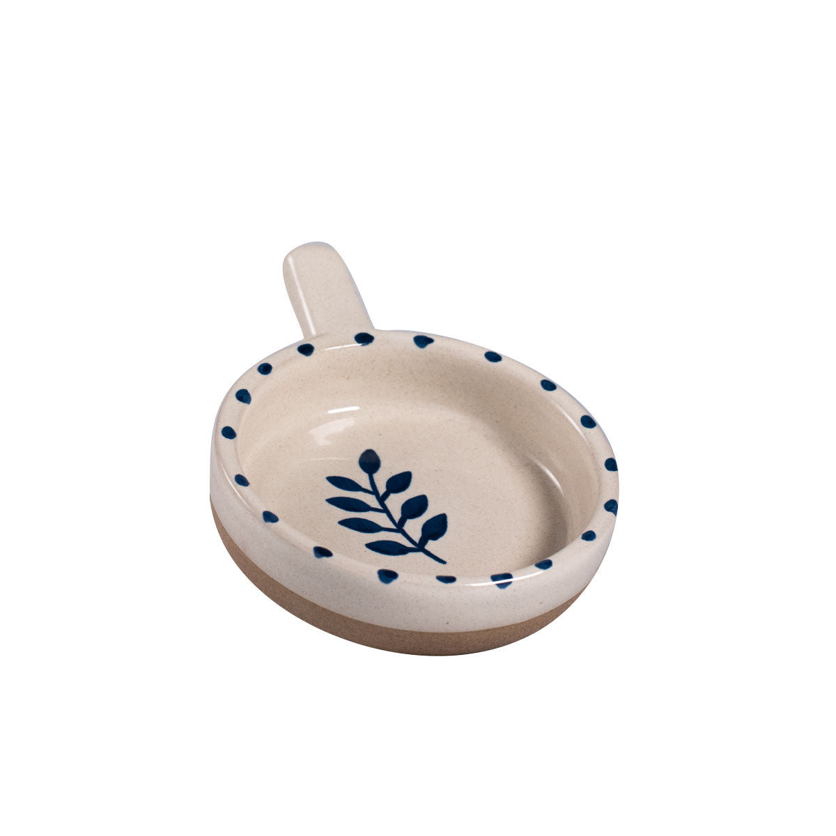 Dish Handle Painted Botanic Blue