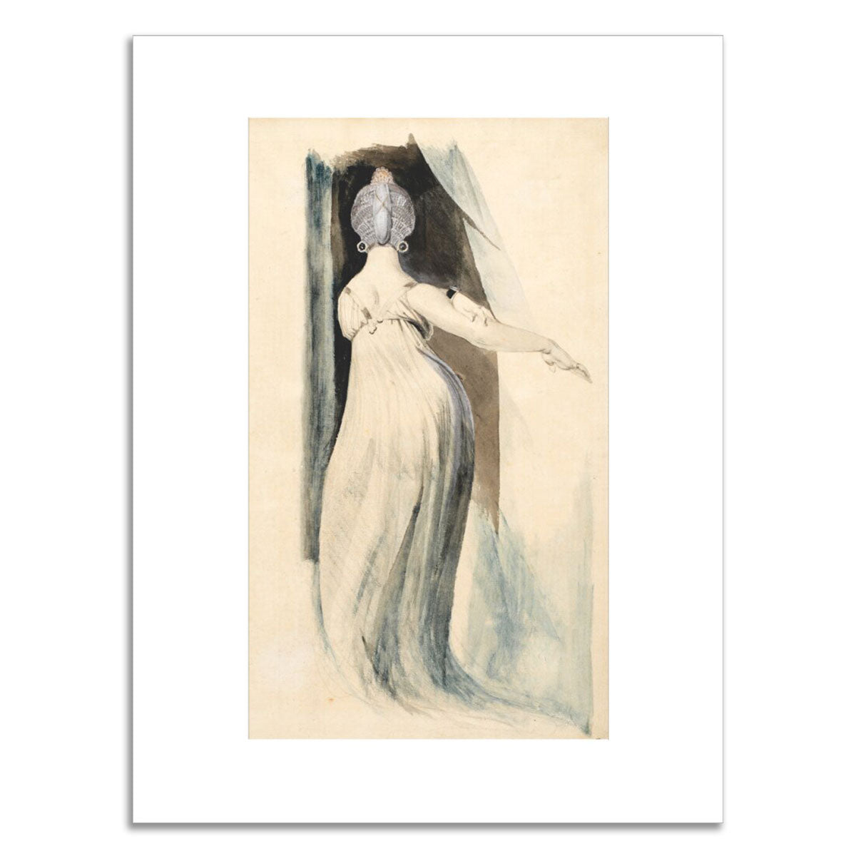Standing woman seen from the back