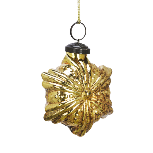 Star Ornament Silver and Gold Glass