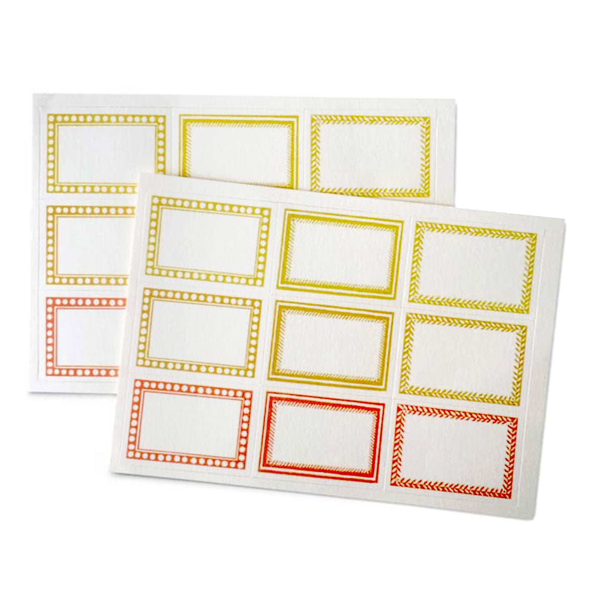 18 Patterned Labels Orange & Yellow