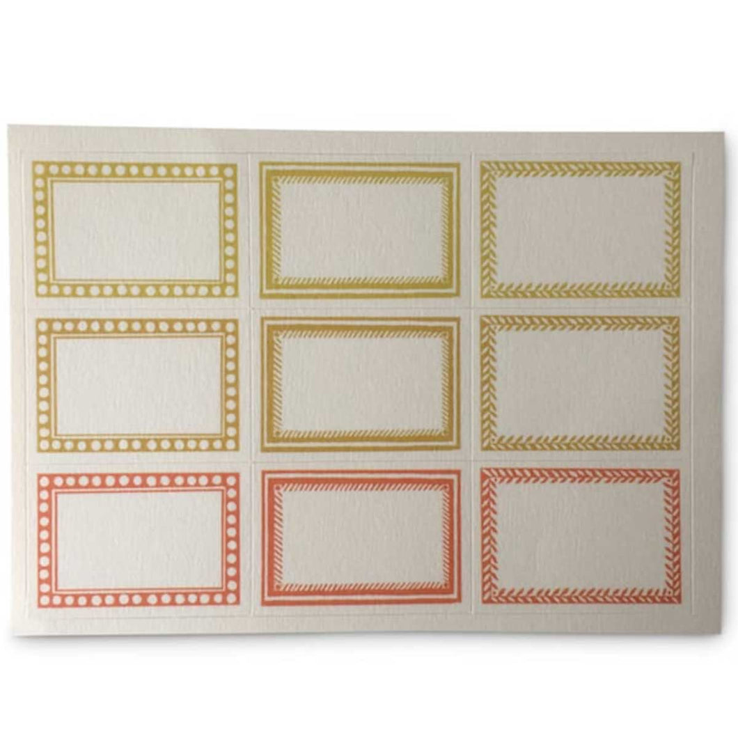 18 Patterned Labels Orange & Yellow