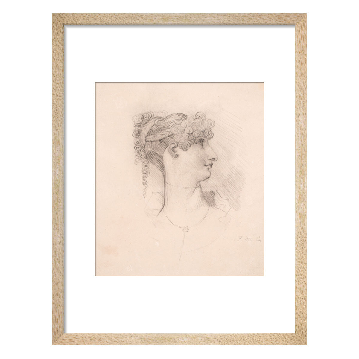 Lavinia de Irujo in profile, facing right