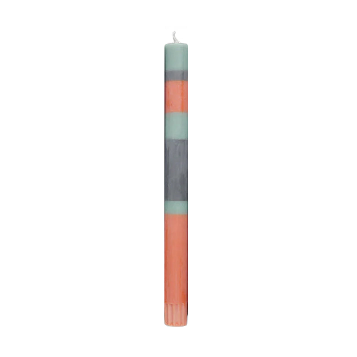 Striped Marigold Gunmetal Dinner Candle