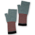 Fingerless Mittens Mint Rust