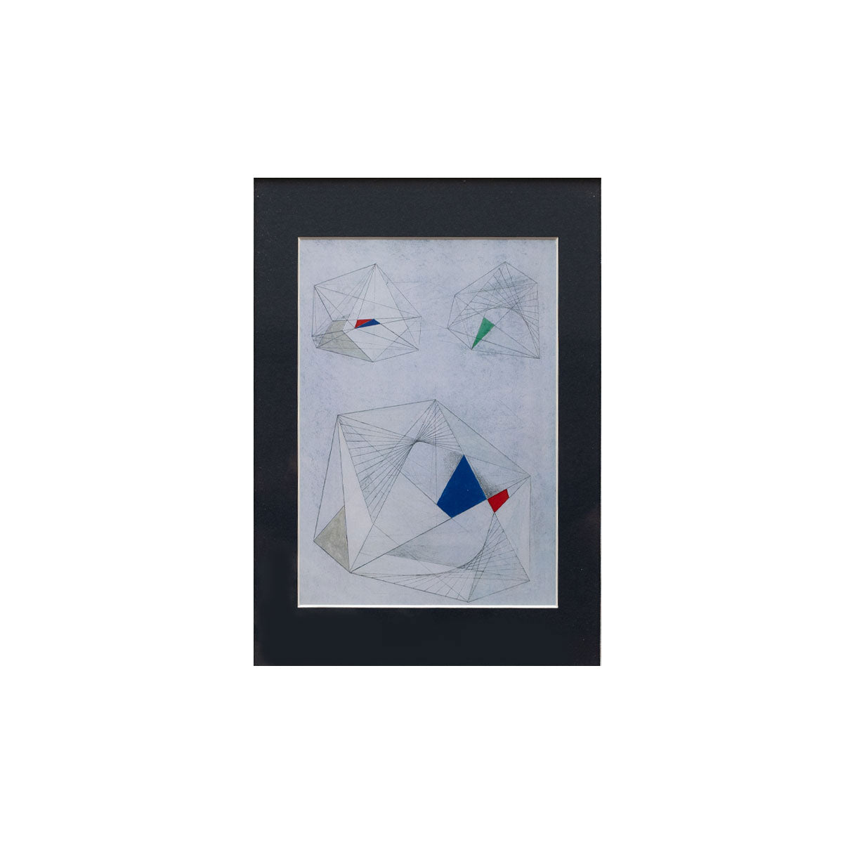 Mounted Print A4 Hepworth Drawing for Sculpture with Colour