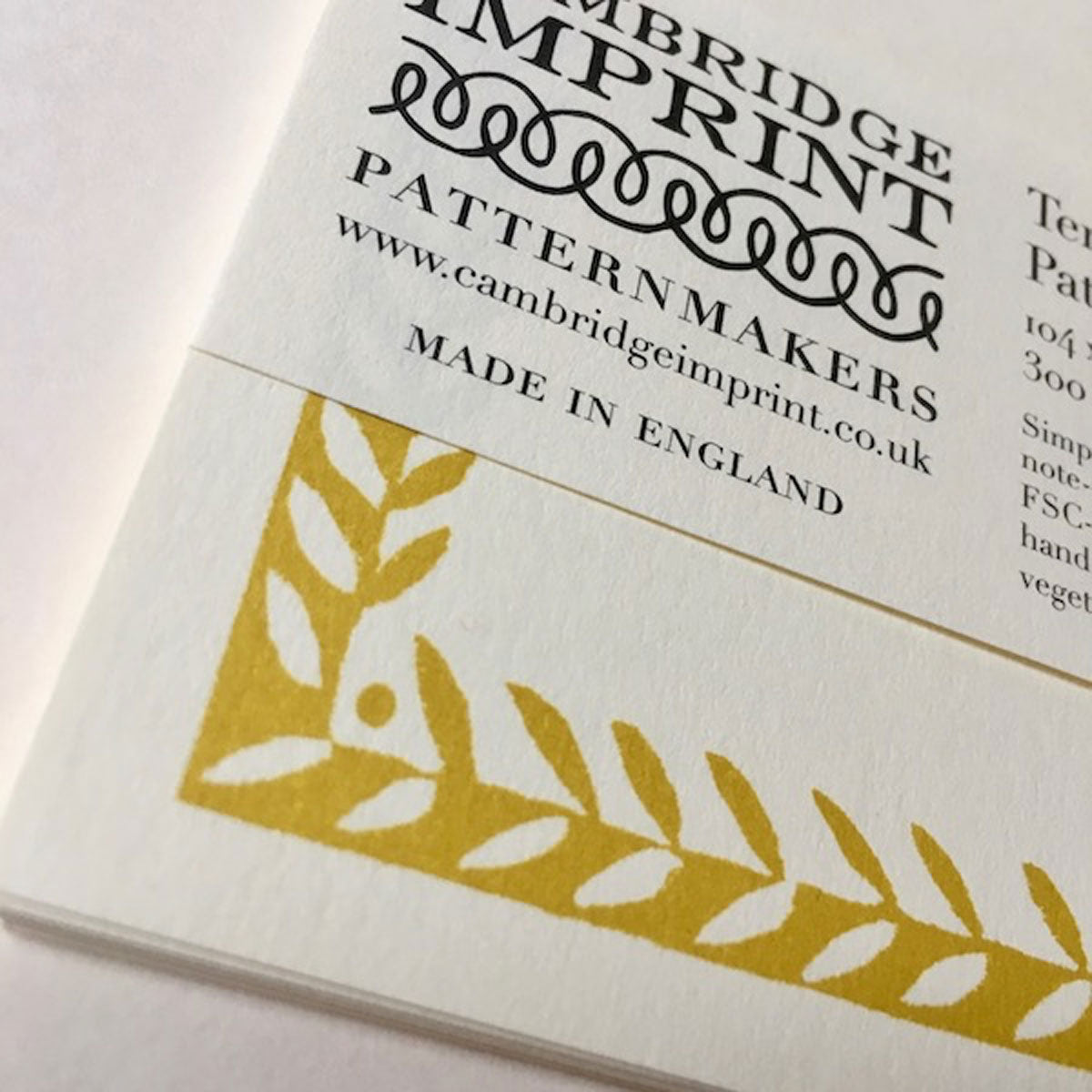10 Patterned Border Postcards Mustard