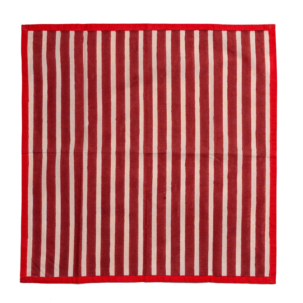 Napkin Set of 2 Crimson Blush Stripe