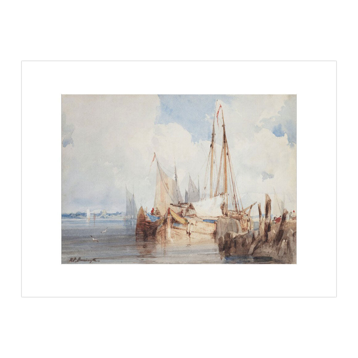 Fishing Boats Moored in an Estuary