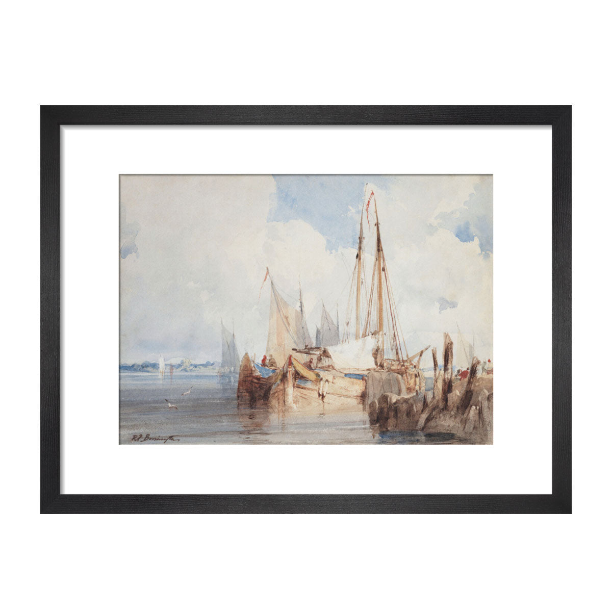 Fishing Boats Moored in an Estuary